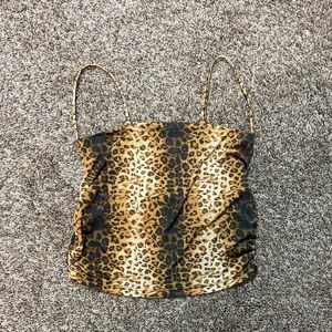 Urban outfitters leopard print tank top spaghetti adjustable straps size small